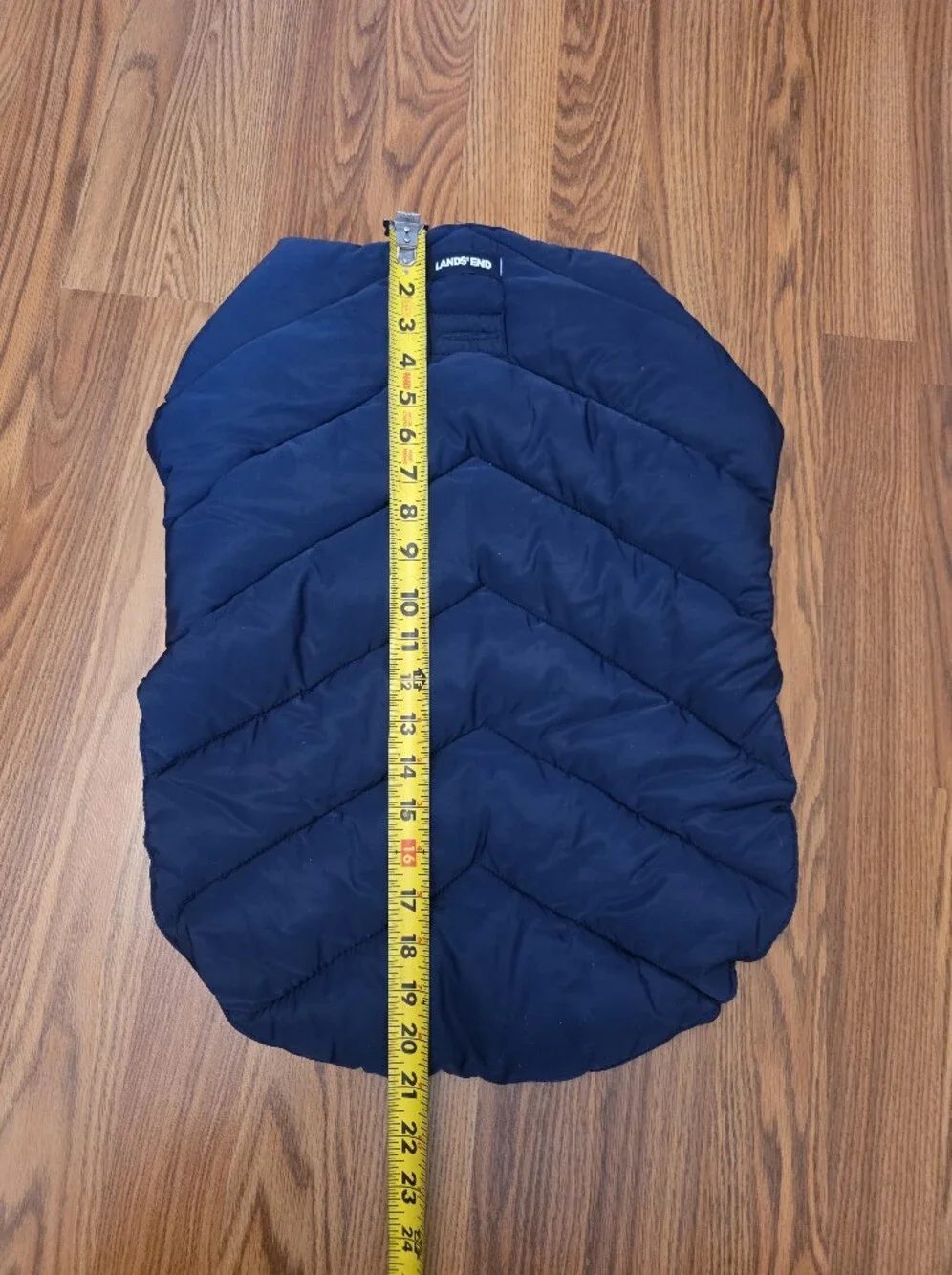 Lands' End Navy Blue Dog Puffer Jacket Vest Lightweight  Size Large